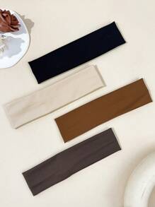 4pcs/Set Women's Versatile Super Absorbent Sweatband, Suitable For Sports Wear, Gym, Fitness, Running, Yoga, Daily Outfit Decoration