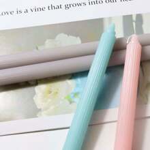 4 件装多色 10 英寸和 8 英寸条纹蜡烛棒，无烟无味，燃烧时间长，创意蜡烛，祈祷蜡烛，适用于家居装饰、节日、生日派对、婚礼、浪漫烛光晚餐、夏季蜡烛季、放松蜡烛、石蜡蜡烛、女性礼品蜡烛 - 彩色 - 查看 6