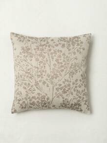 1 pieza Funda de cojín cuadrada de estilo campestre con diseño jacquard floral, de poliéster suave y cómoda para decoración del hogar en la sala de estar