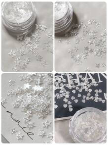 Beautizon Nailartlab 1pc Heart, Butterfly, Star Nail Art Decorations, Holographic DIY Y2K Style Glitter Nail Art Decorations, 3D Nail Jewelry - 彩色 - 查看 8