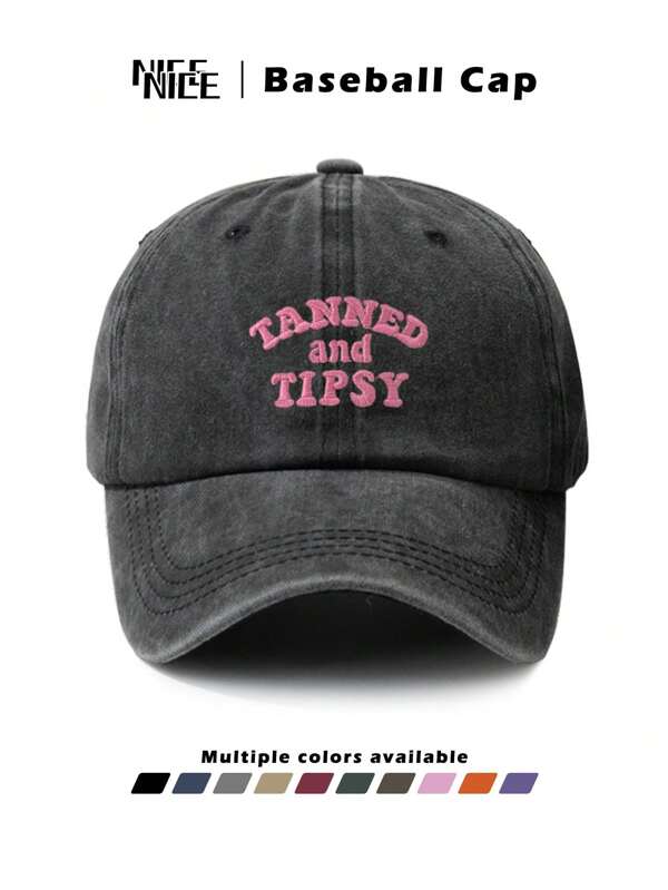 Casquette de baseball délavée brodée << TANNED AND TIPSY » pour homme, à la mode, pour la plage et les vacances, taille réglable, unisexe, idéale pour les loisirs, l'extérieur, les voyages, le sport, la pêche. Cadeau idéal pour les amis et la famille, toutes saisons.