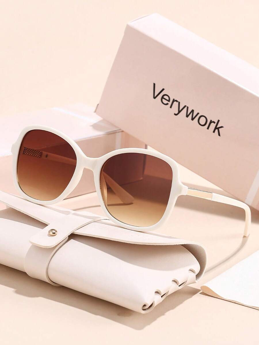 Verywork 1pc Geometric Superior Quality Ins Style Luxury Brand Design Women Fashion Eyeglasses For Outdoor Casual Activities Driving Shopping Vacation Outfits Decoration For Summer Beach Vacation,Outdoor,Travel - Multicolor - View 1