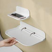 Étagère murale pliable - Installation facile, sans perçage nécessaire, grande capacité pour les serviettes, vêtements et rangement de bureau - Organisateur de salle de bain parfait