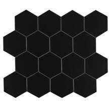 HOMEART 6-Sheet Black Peel And Stick Backsplash Hexagon Tile, Self Adhesive Wall Tile Ceramic Look Stick On Backsplash For Kitchen Bathroom
