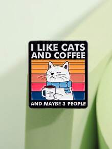 1PC Cartoon Quotation Enamel Pin Animals Brooches Lapel Pins Badge On Backpack Costume Accessories Fashion Jewelry Gifts - Multicolor - View 5