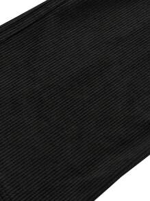 Hidkat Men's Elastic Waist Corduroy Pants, Fashion Drawstring Straight Leg Casual Sweatpants For Spring And Autumn