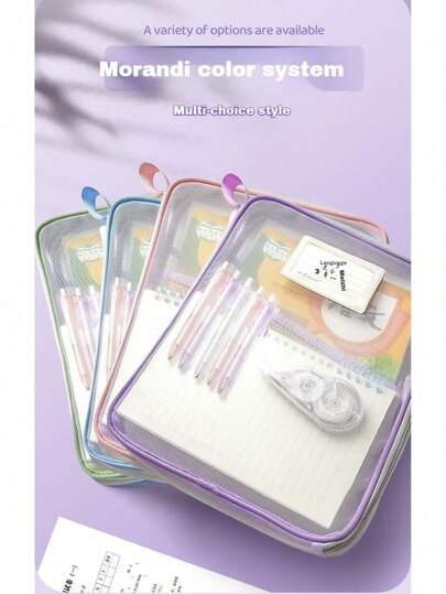 A4 ämnesväska, 3-lagers stor kapacitet, enkel att förvara tentamenspapper och anteckningar. L-formad bred öppning, bekväm för klassrumsbruk. Transparent nät, tydlig innehållsvy för organisation i studierum. Ämnesklassificeringsorganisatör, lämplig för tentor och dagligt lärande, säg adjö till röriga dokument!, Tillbaka till skolan, skolmaterial