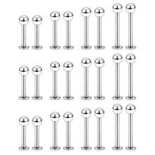 32pcs Lip Rings Jewelry Lip Bar, Snake Bite Piercing 16g Spiral Earrings, Daisy Ear Cuff Cartilage Earrings, Surgical Steel Piercing Jewelry Unisex