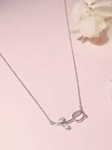 قلادة الزنبق من الفضة الإسترليني عيار 925، رائعة وخفيفة بطراز طبيعي أنيق وفريد بتصميم زهري، للنساء