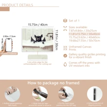 1pc Canvas Animal Painting, Indoor Wall Art Decor, Bats With Shower Foam In Bathtub Prints, Suitable For Cafe, Office, Living Room, Bathroom, Dining Room, Dormitory Or Kitchen Decoration Gifts Birthday Graduation