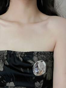 Retro Metal Brooch, Cool Style, Retro Fashion Style, Big Gold Nugget, Round Cake, Chest Flower Accessory - Multicolor - View 5