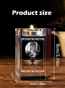 Custom Photo Candle Holder, Remembrance Gift, Passed Away Loved One, Picture In Glass, Holiday Decor | 3D Photo Crystal Candle Holder,Memorial Gifts For Loss Of Dad, Mom Or Loved One , Engraved Inside The CrystalGlass With Your Photo And Text -Bereavement AndCondolence Gift -Remembrance - Multicolor - View 11