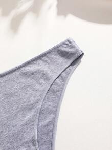 10 件/套女士纯色棉质低腰三角内裤，舒适休闲内裤 - 彩色 - 查看 4