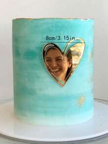 Set de 10 decoraciones de pastel acrílicas en forma de corazón, artículos de fotografía para cumpleaños