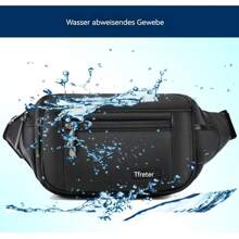 Unisex Waterproof Nylon Waist Bag Large Capacity Waist Pack For Outdoor Travel, Hiking, Running, Dog Training, Rainproof Cover + Adjustable Strap - màu nâu - Xem 3