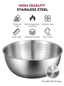 3 PiecesStainless Steel Mixing Bowl Set - Nesting Bowls For Cooking, Baking And Food Prep | Easy To Clean, Space-Saving Design - Silver - View 4