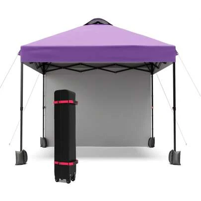 10'x10' Outdoor Canopy Tent With Sidewall, Easy Pop Up Canopy With Vented Roof, Outdoor Sun Shade For Garden Commercial Party, Portable Instant Camping Beach Canopy Tents