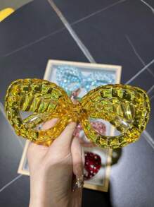 1pc Plastic Frame Oversized Colorful Transparent Fashion Clear Lens Glasses, Classic Luxury Design, Suitable For Both Men And Women, Y2K Vintage Party Glasses Style For Summer Travel Street Photography Festival Gifts