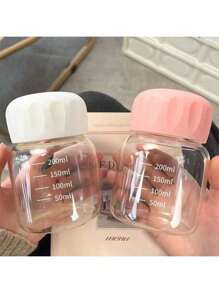 1 件迷你玻璃水杯，小咖啡牛奶杯，便携可爱杯子，水瓶