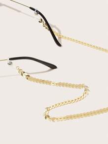 1 pieza Cadena de gafas de metal con forma de hoja, sencilla y personalizada para mujeres, cadena versátil de silicona antideslizante para gafas, decoración para gafas de sol, correa antióxido de gafas, cordón para gafas de sol antideslizante para niñas y mujeres