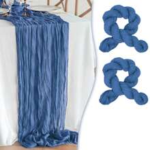 2 peças de toalha de mesa transparente estampada com queijo boho, 35 polegadas (88,9 cm) e 118 polegadas (300 cm) de tecido longo para queijo para chá de bebê, casamento, noiva, aniversário, decoração de festa