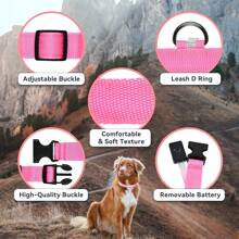 (1pc) Hot Selling New Product Super Bright LED Dog Collar! The Unique Adjustable Battery Mode Lights Up Like A Seatbelt Light, Creating Cool And Travel Gear For Your Dog.