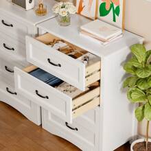 Commode à 4 tiroirs, blanche, chambre à coucher Commode à 4 tiroirs spacieux pour couloir, bureau, chambre à coucher, salon