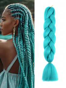 Colorful Braided Wigs Synthetic Crochet Braids 24 Inch 100g/Pc Ombre Giant Multicolor Braided Hair Extensions Dreadlocks Suitable For Box Braids (Rainbow Color) Ombre Multicolor - Multicolor - View 26