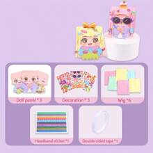 1set Hairstyle Design Crafts Kit, Creative Paper Doll Hair Accessories Arts And Crafts,DIY Hair Stylist Toys Arts & Crafts Kit