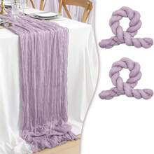 2 peças de toalha de mesa transparente estampada com queijo boho, 35 polegadas (88,9 cm) e 118 polegadas (300 cm) de tecido longo para queijo para chá de bebê, casamento, noiva, aniversário, decoração de festa