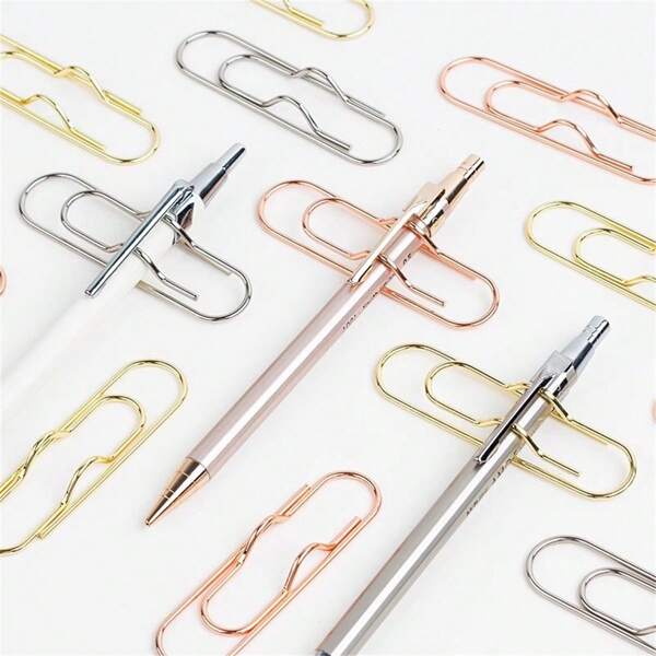 3/6 clipes de caneta de metal multifuncionais de cores mistas, com clipes para caneta, acessórios para caderno/agenda, adequados para uso escolar e de escritório, volta às aulas
