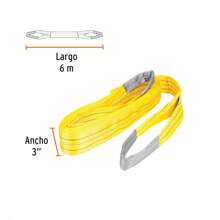 Polyester Sling, Eye To Eye, 3" X 6 M, Truper - Yellow - View 2