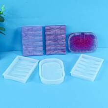 1 件 DIY 肥皂盒硅胶模具 - 树脂铸造手工礼品模具 - 珠宝收纳盒 - 环氧树脂桌面装饰 - 白色 - 查看 2