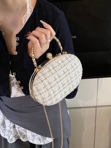 Mini modieuze minimalistische clutch tas, schoudertas, kleine geruite portemonnee voor feest en banket