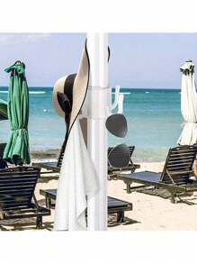 Ganchos para paraguas para patios al aire libre y playa, con 4 puntas para colgar paraguas, gancho de plástico para colgar paraguas, toallas, sombreros, ropa, cámaras, gafas de sol y bolsas, ideal para la playa y acampadas - Multicolor - Ver 3