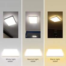 CANMEIJIA 超薄方形 LED 吸顶灯平板灯，家用 LED 吸顶灯，适用于家庭装饰，适用于客厅/卧室/浴室/办公室/餐厅/大堂/酒店/工作室/仓库/入口/厨房/走廊/阁楼/通道，根据使用需求选择合适的尺寸，60W/50W/40W/30W/20W 可用 - LED吸頂燈 - 查看 3