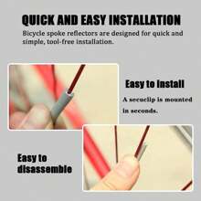 36pcs Bicycle Spoke Reflectors, Diy 360° Visibility, Easy To Install, Spoke Covers Made Of Reflective Material, No Batteries Required, Waterproof Warning Spokes, Suitable For Night Cycling - Multicolor - View 6