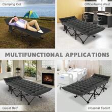 ABORON Oversized XXL Folding Camping Cot W/Mat For Adults, 78" L X 32" W X 18" H, Heavy Duty Outdoor Bed With Carry Bag,1200 D Layer Oxford Travel Camp Cots - 漆黑一片 - 查看 6