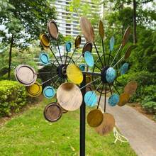 1 szt. lub hurtowo 4 sztuki metalowego wiatraka, zewnętrzna kinetyczna rzeźba, dekoracja palika ogrodowego bez prądu, kolorowa sztuka ogrodowa zasilana wiatrem, idealny prezent świąteczny