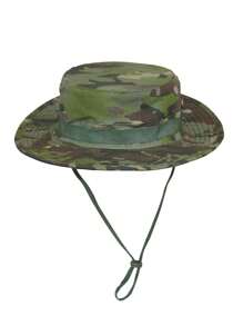 1 pieza Sombrero unisex transpirable de protección solar para montañismo al aire libre, sombrero tipo Boonie con sombreado, ventilación de aire, ala ancha de estilo vaquero para verano