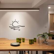 1PC Vibrant Sunrise Metal Wall Art - Chic Modern Minimalist Iron Decor, Easy-To-Hang With Wall Mounting Option - Perfect For Home Aesthetics & Unique Housewarming/Wedding Gift, Metal Wall Art Decor