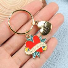 Cherished Keepsake, Chic 'Best Mom' Keychain - Alloy, Letter Charm For Bags & Cars, A Heartfelt Mother's Day Gift For Mom From Son And Daughter