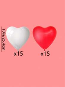 10/30pcs Red & White Heart Shaped Balloons Set For Weddings | 10 Inch Romantic Love Balloons, Valentine's Day, Anniversary Party Decor | Premium Latex With Double-Sided Design (Wedding Season Collection)