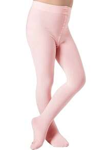 6条/包 女童天鹅绒踩脚裤袜，适合舞蹈训练或日常穿着，无缝设计，柔软透气，四季皆宜