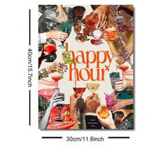 1 tấm tranh treo tường nghệ thuật Cin Cin Cocktail Happy Hour không khung/có khung in Canvas Maximalist Disco Ball Bar Cart Art Retro Party Painting cho ký túc xá, căn hộ, phòng khách, phòng ngủ, trang trí nhà hiện đại - Nhiều màu - Xem 10