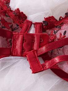 3pcs Women's Sexy Lingerie Set Includes G-String & Bandeau Top, Rave - Burgundy - View 5