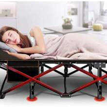 ABORON Oversized XXL Folding Camping Cot W/Mat For Adults, 78" L X 32" W X 18" H, Heavy Duty Outdoor Bed With Carry Bag,1200 D Layer Oxford Travel Camp Cots - 漆黑一片 - 查看 5