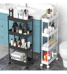 4 Tier Multipurpose Kitchen Storage Cart #0803 - White - View 1