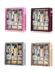 1 Stück tragbare Kleiderorganizer, multifunktional, modischer Kleiderschrank, staubdicht, freistehende Anzeige, bodenständiges Aufbewahrungsregal mit Vorhang, Schlafzimmer & Wohnzimmer Aufbewahrungsschrank, Ferien & Weihnachtsgeschenk, Kindergeschenk