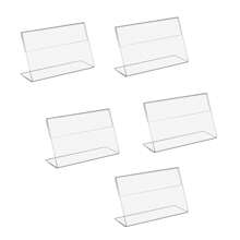 1 pezzo/5 pezzi Porta cartellini segna prezzo in acrilico da 8,89 cm/3,5 pollici x 6,35 cm/2,5 pollici, mini cartellini segna prezzo in acrilico per buffet, espositori di prezzo al dettaglio, supporto in plastica trasparente da banco per biglietti da visita, cartellini, cartelli per matrimoni, regali estivi di compleanno, forniture scolastiche, decorazioni per la stanza